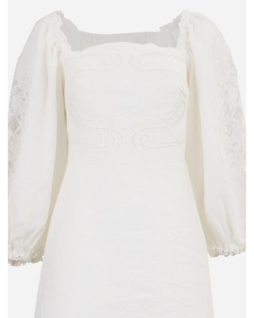 Farm Rio White Embroidered Mini Dress