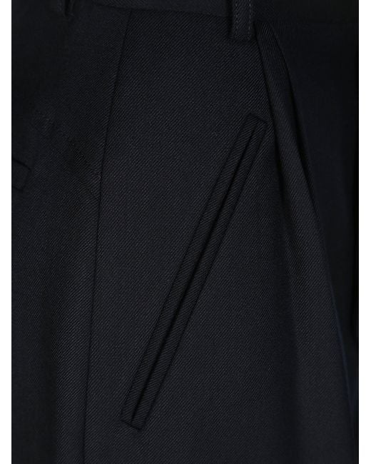 Victoria Beckham Black High Waist Pleated Trousers