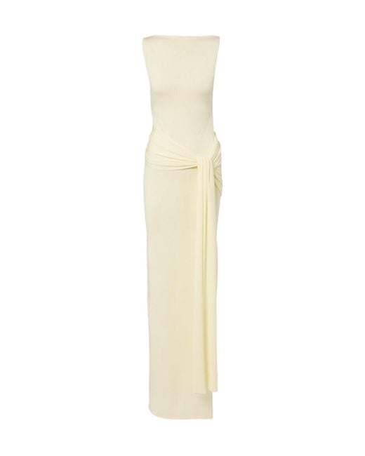AYA MUSE White Pleated Evening Dress