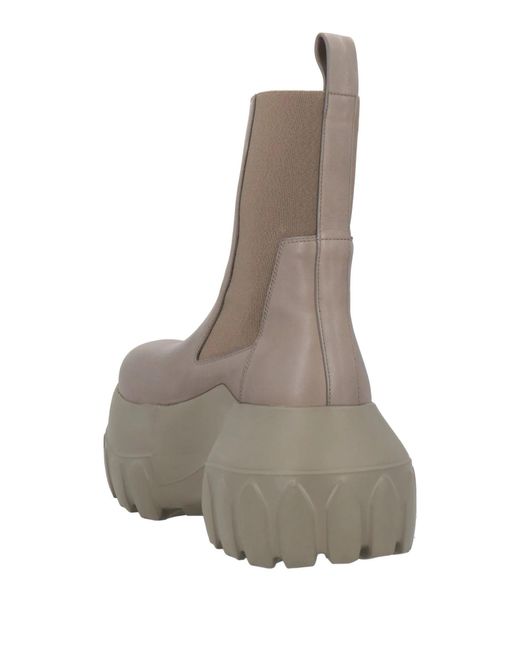 Rick Owens Gray Minimalist Platform Leather Boots