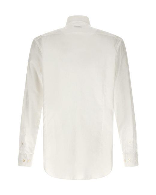 Etro White Paisley Jacquard Long-Sleeved Shirt for men