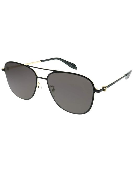 McQueen Metallic Logo Sunglasses for men