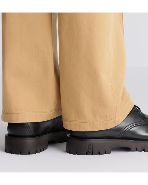 Dior Black Homme Round-Toe Lace-Up Shoes for men