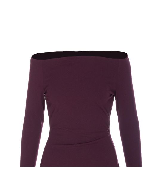 Solace London Purple London Anica Flounce-Sleeve Dress