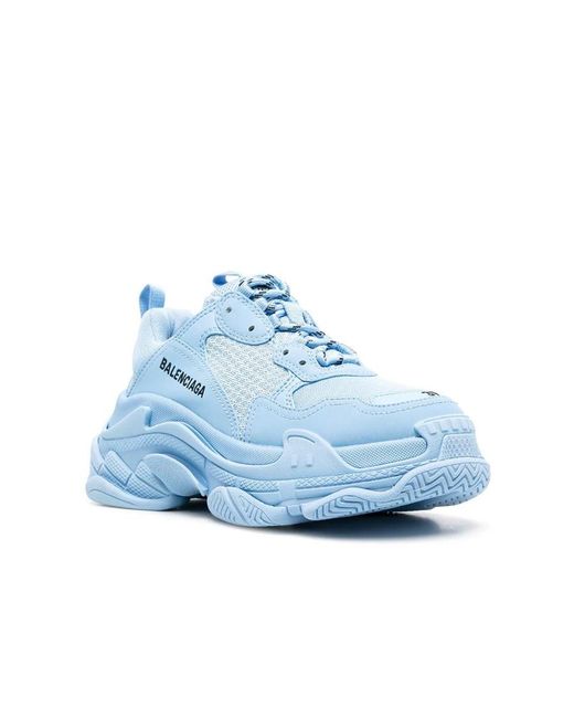 Balenciaga Blue Triple S Lace-Up Sneakers