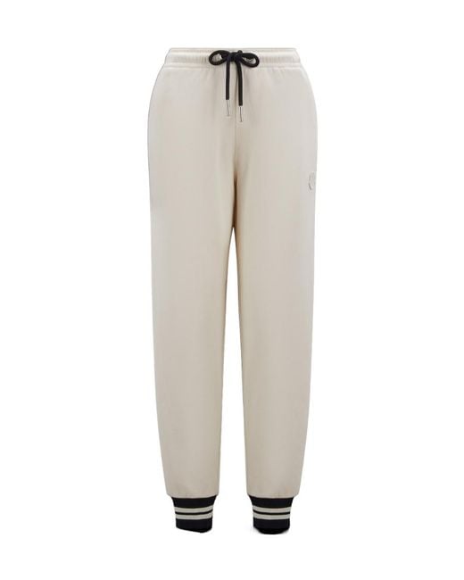 Moncler Gray Logo Patch Detail Drawstring Sweatpants