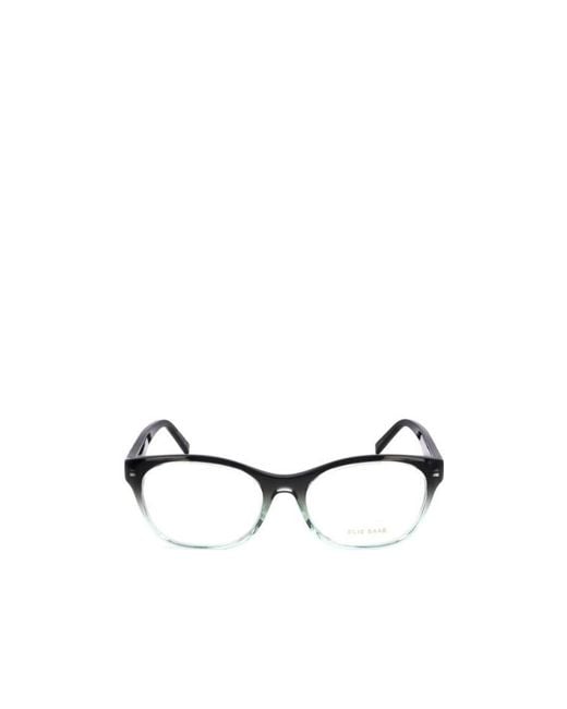 Elie Saab Metallic Es Rectangular Frame Glasses