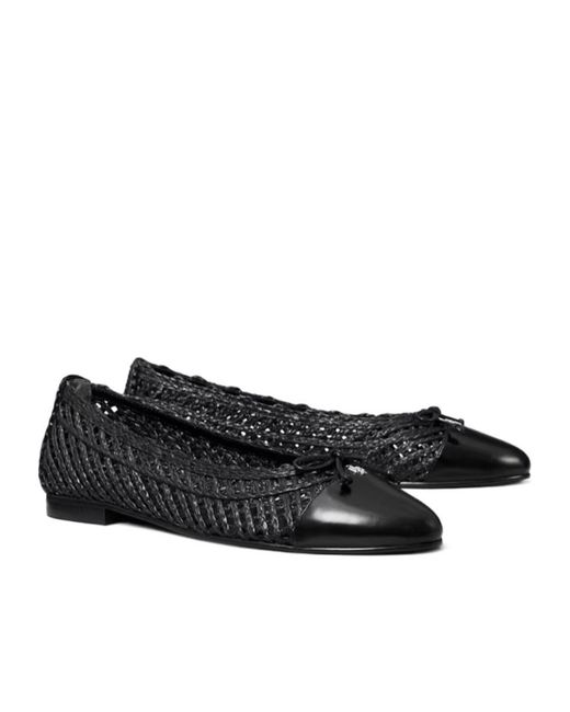 Tory Burch Black Cap-Toe Ballet