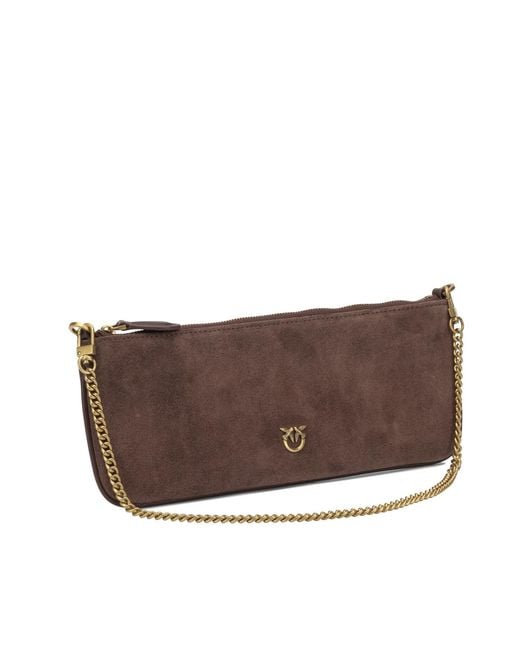 Pinko Brown Zip-Top Clutch