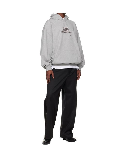 Vetements Gray Mf Long-Sleeved Hooded Sweatshirt for men