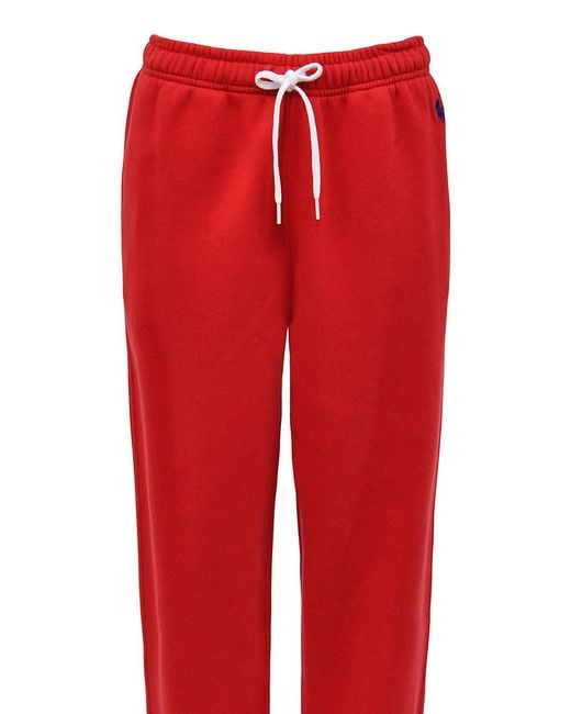 Polo Ralph Lauren Red Drawstring Logo Detail Track Pants