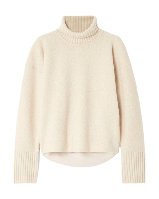 Proenza Schouler White Sandra Cashmere Blend Turtleneck Sweater