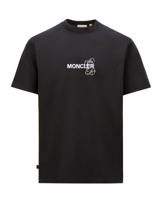 Moncler Black X Frgmt Cartoon Logo Cotton T-Shirt for men