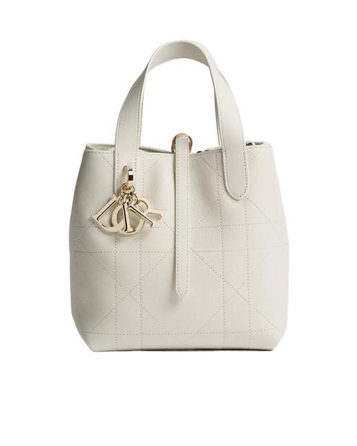 Dior White Double-Handle Shoulder Bag