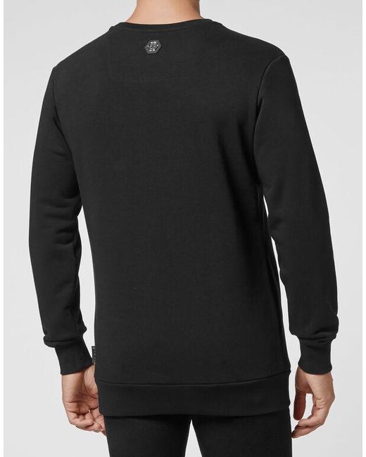 Philipp Plein Black Logo Pullover Hoodie for men