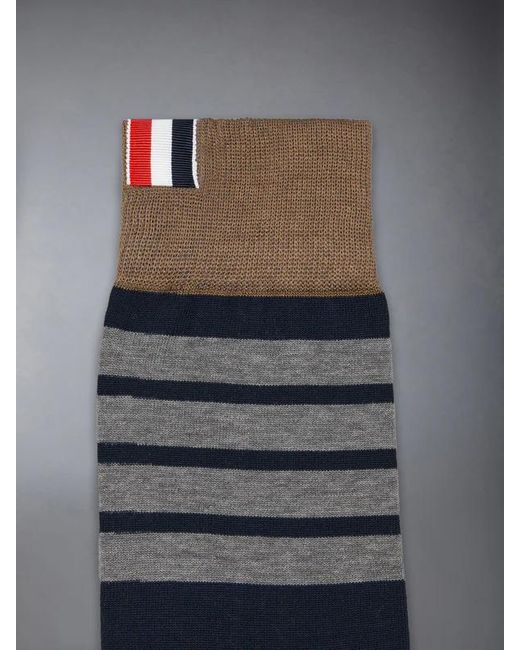 Thom Browne Blue Striped Socks for men