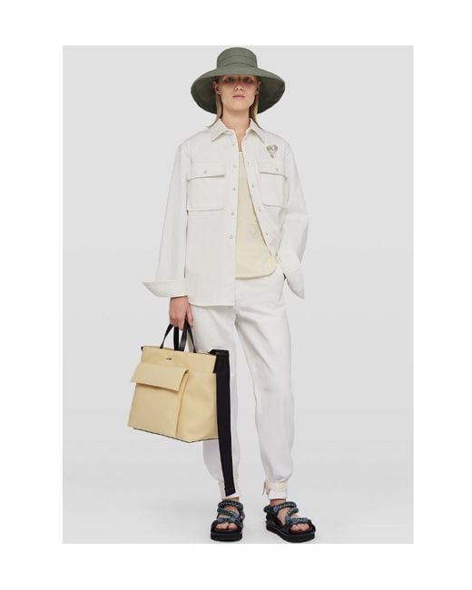 Jil Sander White Buttoned Long-Sleeved Shirt