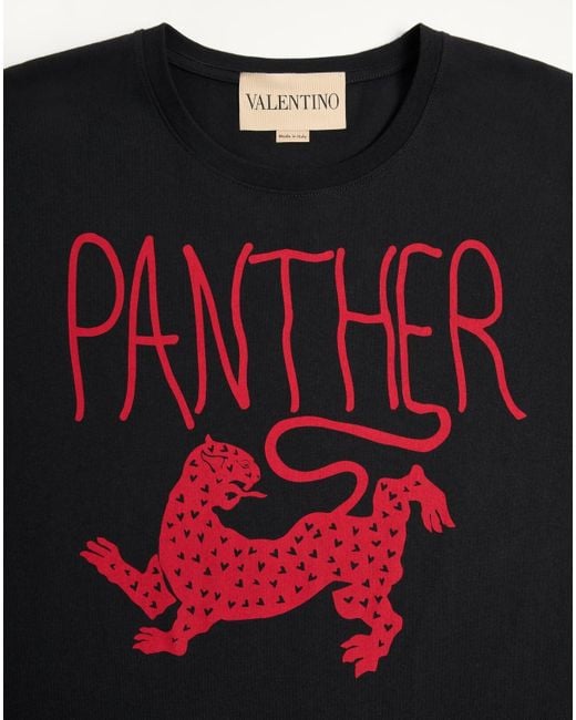 Valentino Black Animal Printed Crewneck T-Shirt