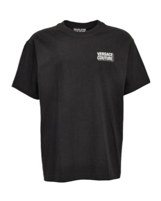 Versace Black Jeans Couture Logo Patch T-Shirt for men