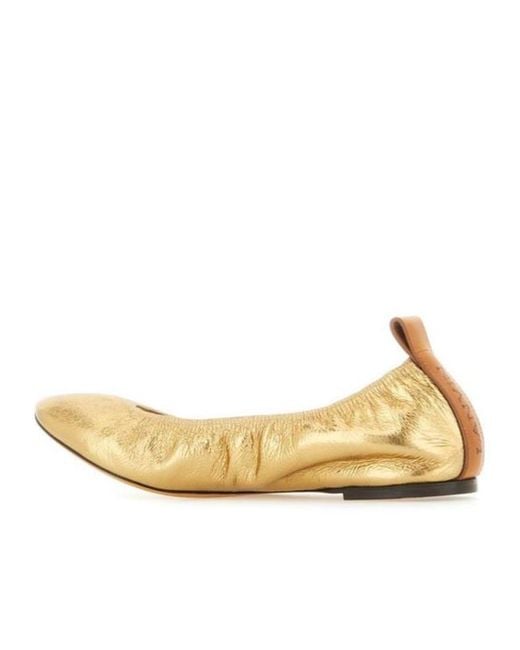 Lanvin Natural Pleated Ballet Shoes