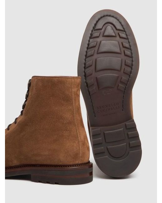 Brunello Cucinelli Brown Lacing Boots for men