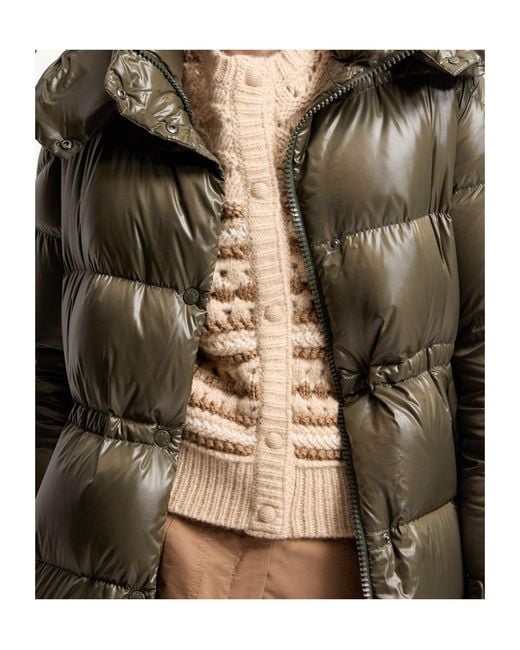 Moncler Green Cavettaz Hooded Long Down Jacket