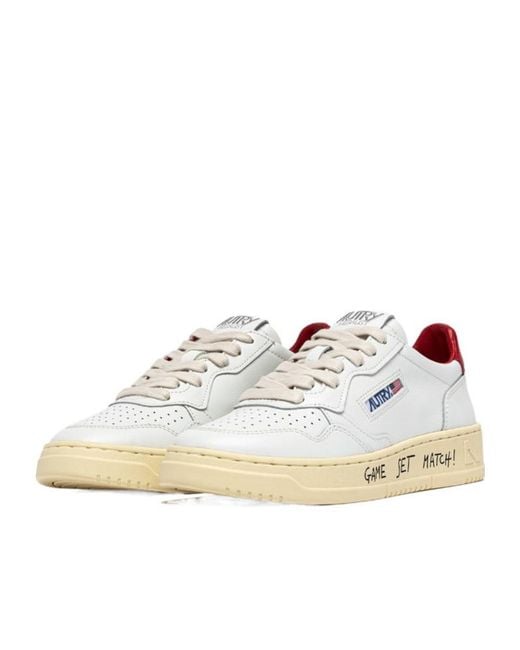 Autry White Medalist Lace-Up Sneakers