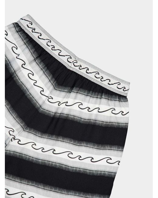 Amiri Black Wave Baja Striped Drawstring Shorts for men