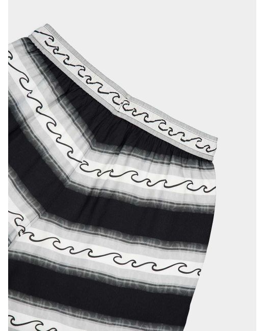 Amiri Black Wave Baja Striped Drawstring Shorts for men