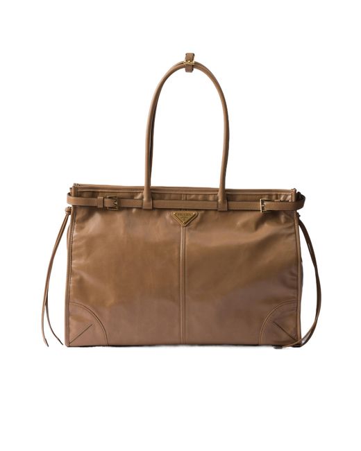 Prada Brown Bonnie Extra-Large Leather Handbag