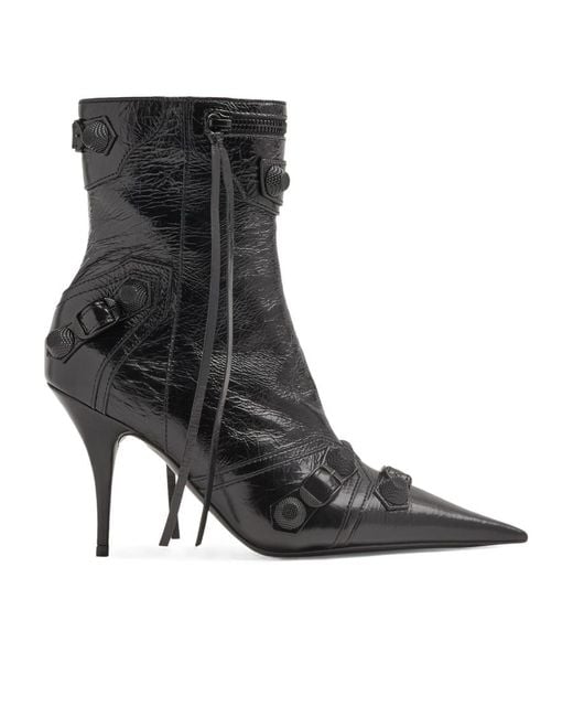 Balenciaga Black Cagole Pointed-Toe Boots