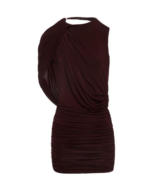 Magda Butrym Purple Asymmetric Draped Mini Dress