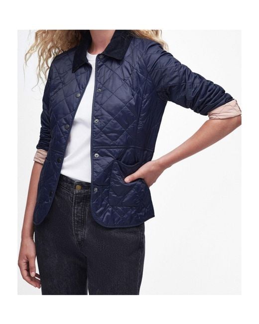 Barbour Blue Quilted Long-Sleeved Casual Jacket