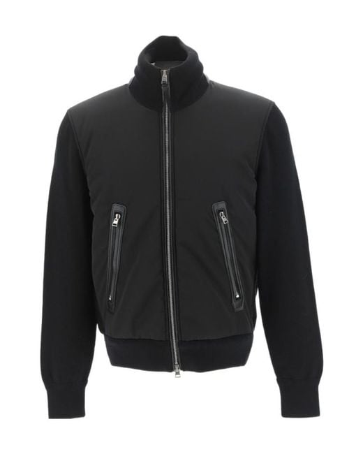Tom Ford Black High Neck Zipped Jacket for men