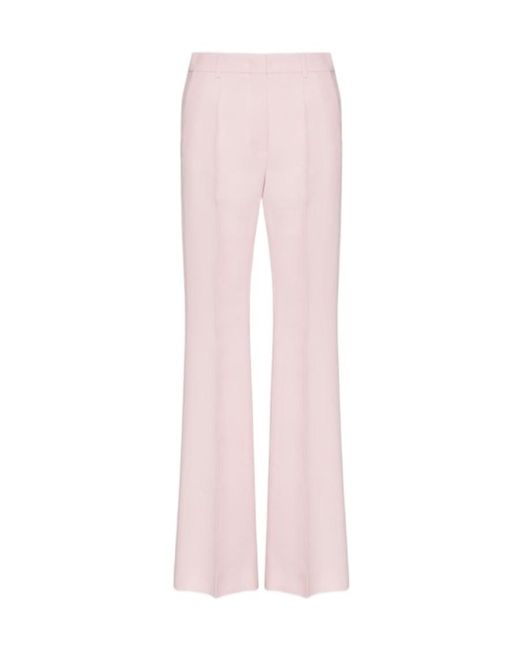 Valentino Mid-Rise Flared Trousers in Pink | Lyst
