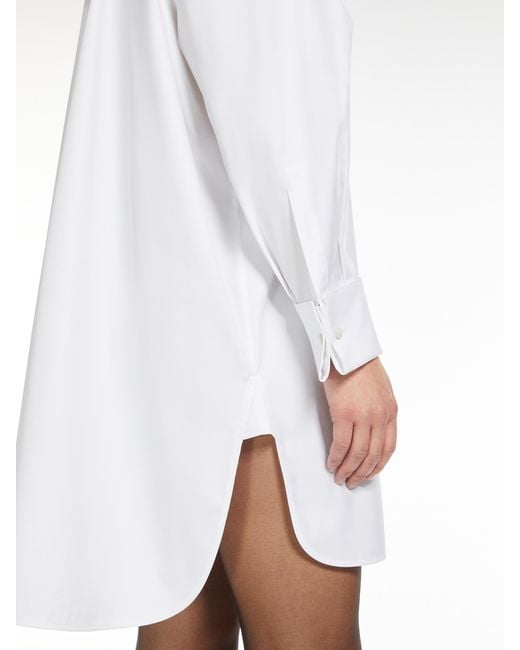 Max Mara White Collared Long-Sleeve Shirt Dress