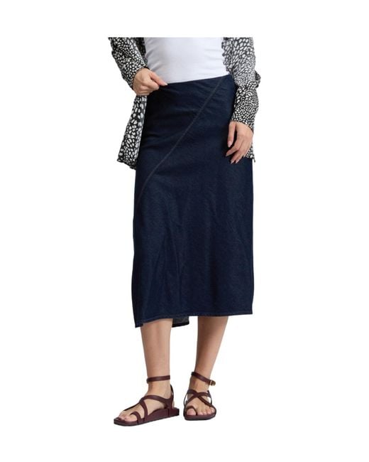 Rag & Bone Blue Solid Color Denim Skirt