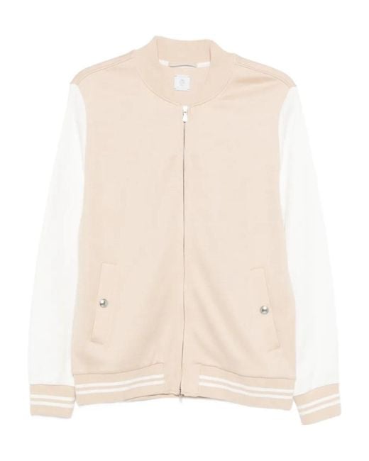 Eleventy Natural Zip-Up Bomber Jacket for men