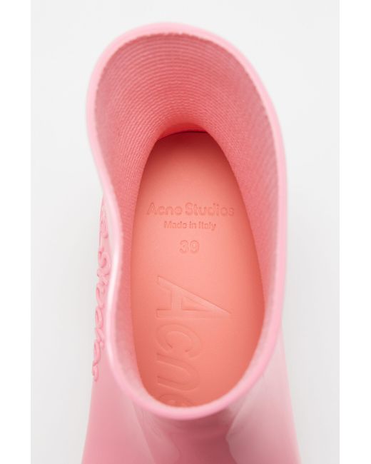 Acne Pink Rubber Short Boots