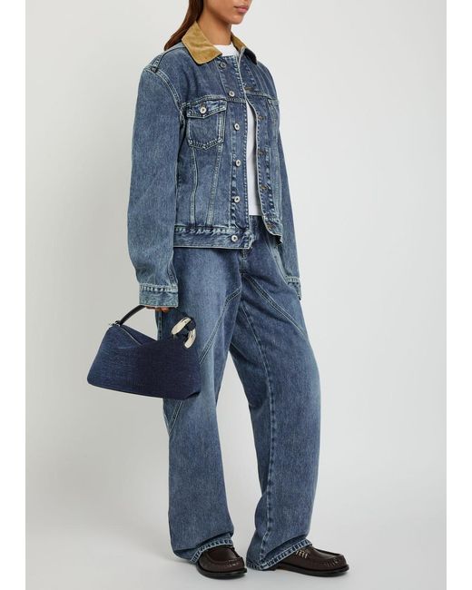 J.W. Anderson Blue Corduroy Collar Denim Jacket