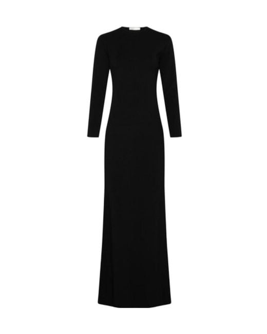 The Row Black Long Long-Sleeved Dress