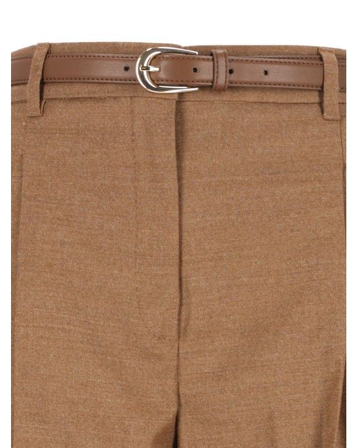 Max Mara Natural Studio Lago Belted Pleated Pants