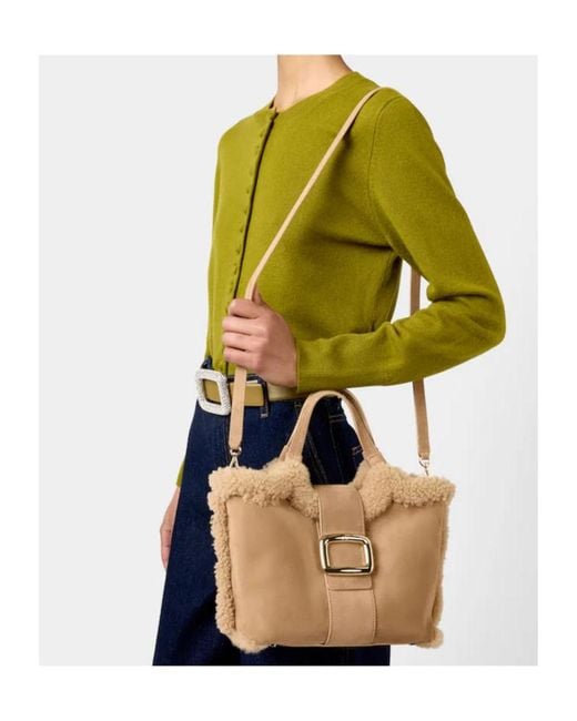 Roger Vivier Natural Logo-Engraved Tote Bag