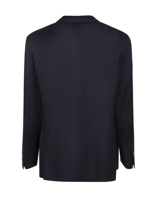 Boglioli Blue Notched Lapel Silk Jacket for men