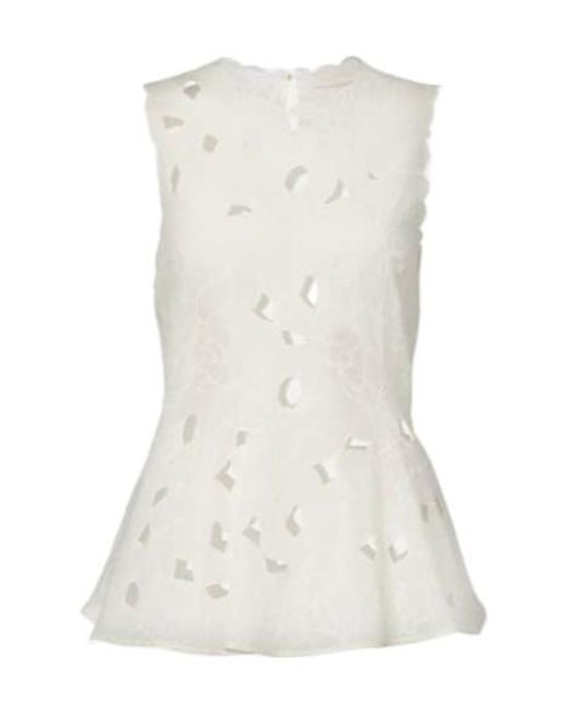 Ulla Johnson White Floral Butterfly Netted Blouse