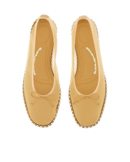 Alexander Wang Natural Studded Mesh Flat Shoes