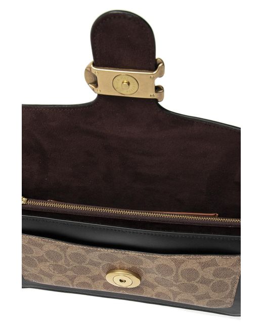 COACH Black Tabby Monogram Pattern Shoulder Bag