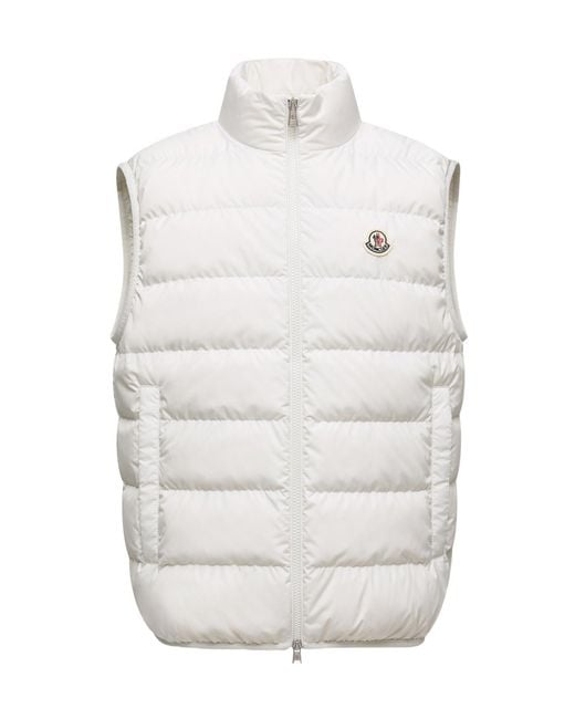 Moncler White Contrin Logo Patch Sleeveless Gilet for men