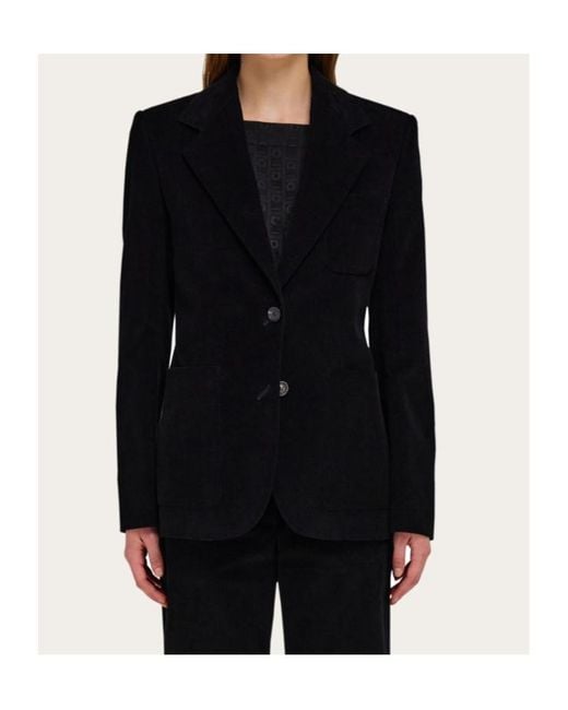 Ferragamo Black Corduroy Blazer