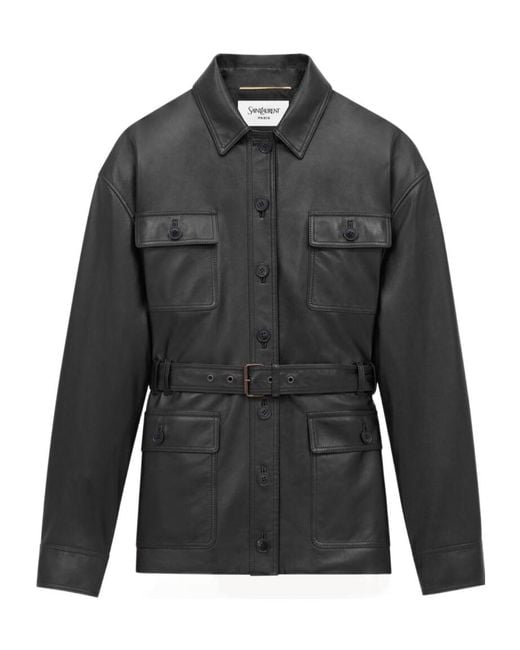 Saint Laurent Black Saharienne Button-Up Jacket